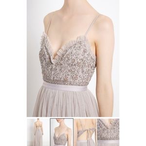 Light Grey Beaded Prom Dress